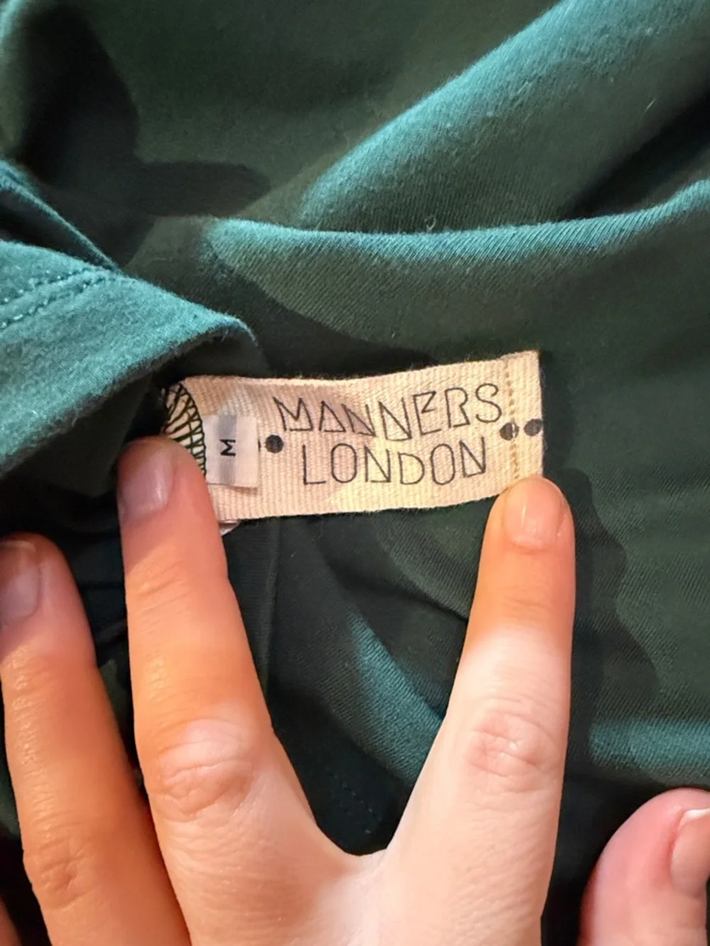 Manners LDN Cropped Half-Zip Pullover in Deep Teal - Picture 3 of 6